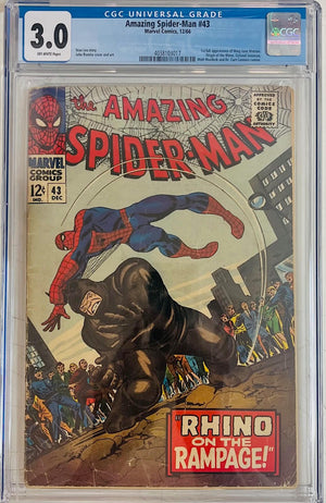Amazing Spider-Man #43 Certified Guaranty Company (CGC) Graded 3.0 - Mary Jane Watson 1st full Appearance