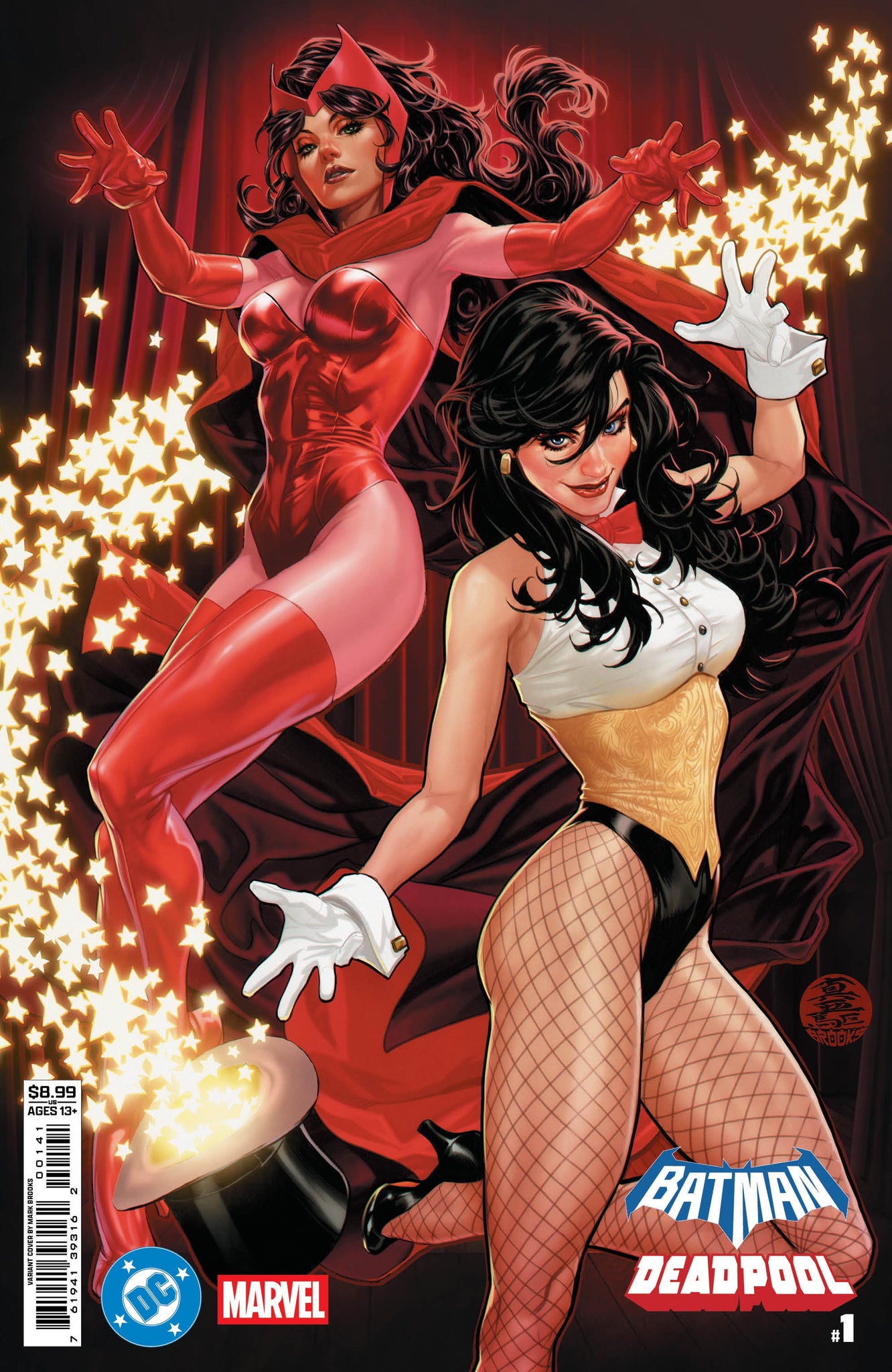 Dc Marvel Batman Deadpool #1 (ONE Shot) Mark Brooks Zatanna Scarlet Witch Card Stock Cover