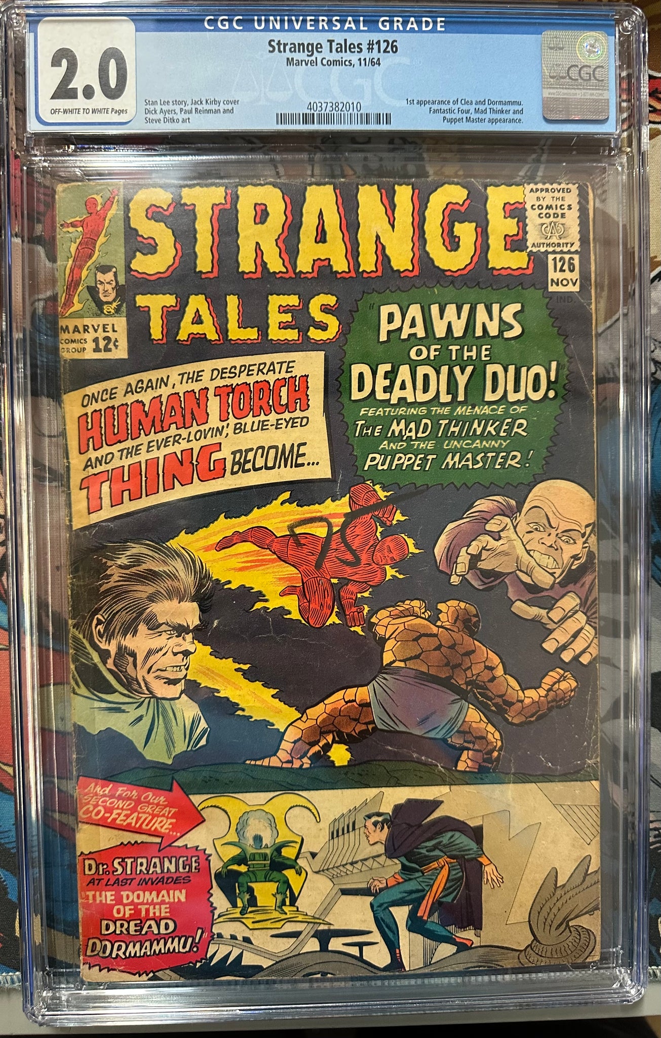 Strange Tales #126 Certified Guaranty Company (CGC) Graded 2.0 - 1st Clea and Dormamu