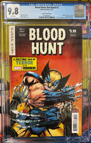 Blood Hunt: Red Band Edition #2 1:25 Logan Lubera Bloody Homage Variant Certified Guaranty Company (CGC) Graded 9.8