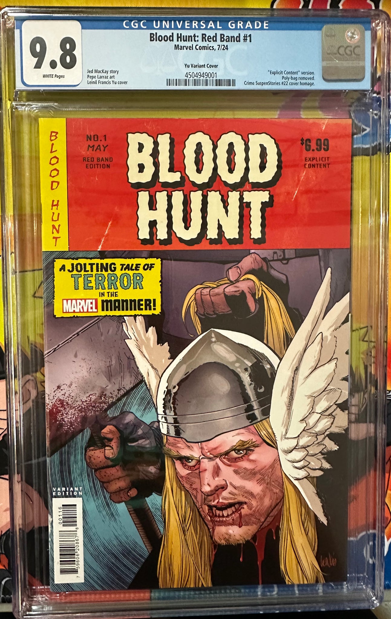 Blood Hunt: Red Band Edition #1 1:25 Leinil Francis Yu Bloody Homage Variant Certified Guaranty Company (CGC) Graded 9.8