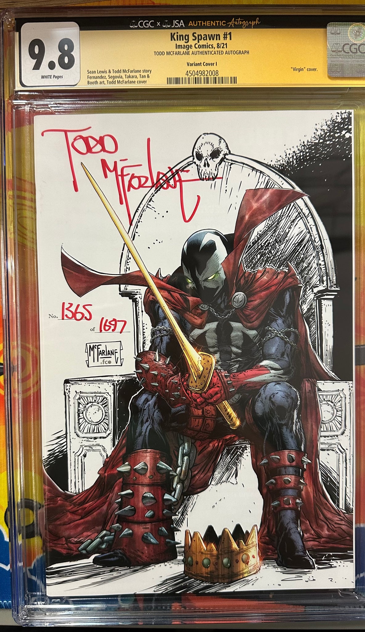 King Spawn #1 -  1 per store Signed by Todd McFarlane  Variant CGC 9.8