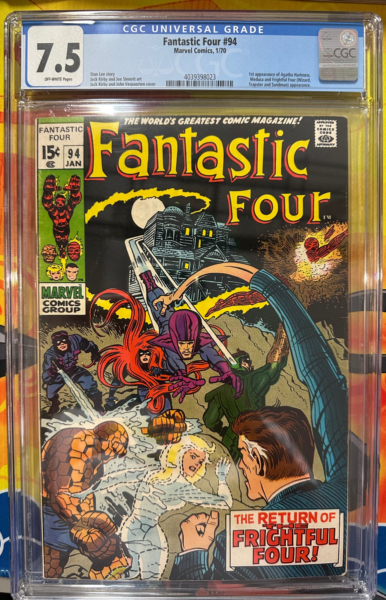 Fantastic Four #94 Certified Guaranty Company (CGC) Graded 7.5 - 1st Agatha Harkness