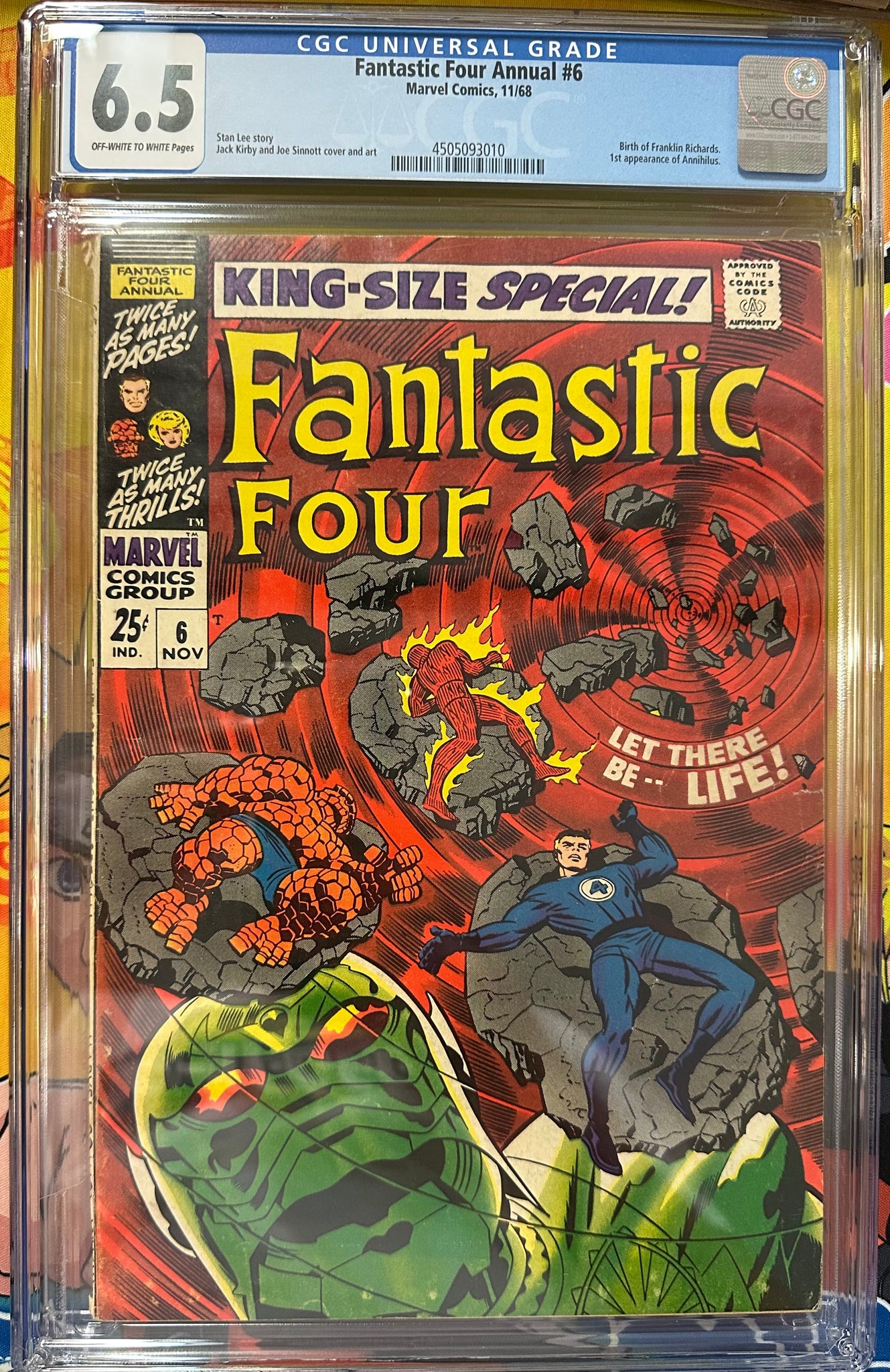 Fantastic Four Annual #6 Certified Guaranty Company (CGC) Graded 6.5 - 1st Annihulus & Franklin Richards
