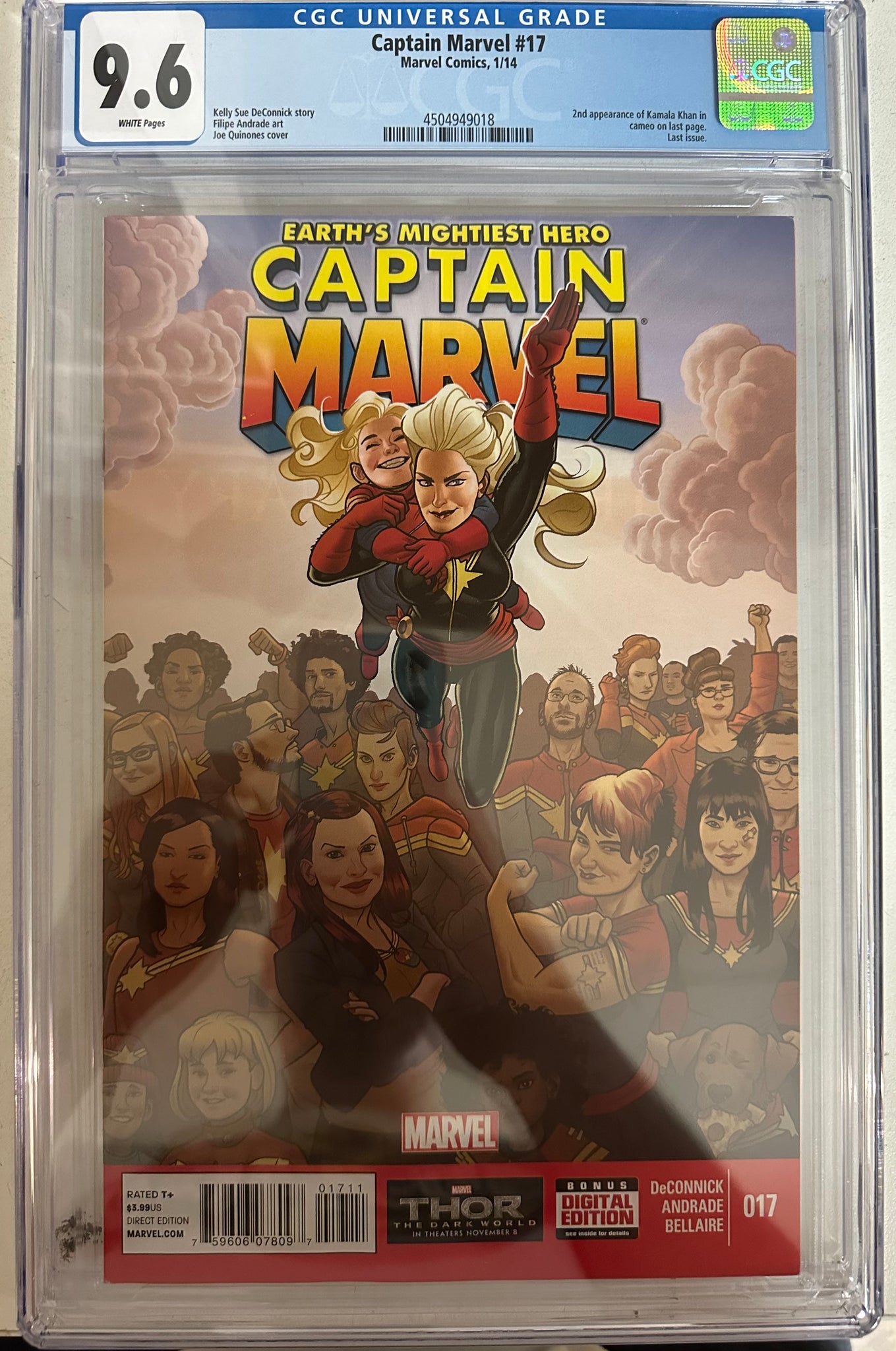 Captain Marvel #17 Certified Guaranty Company (CGC) Graded 9.6 - 1st Kamala Khan