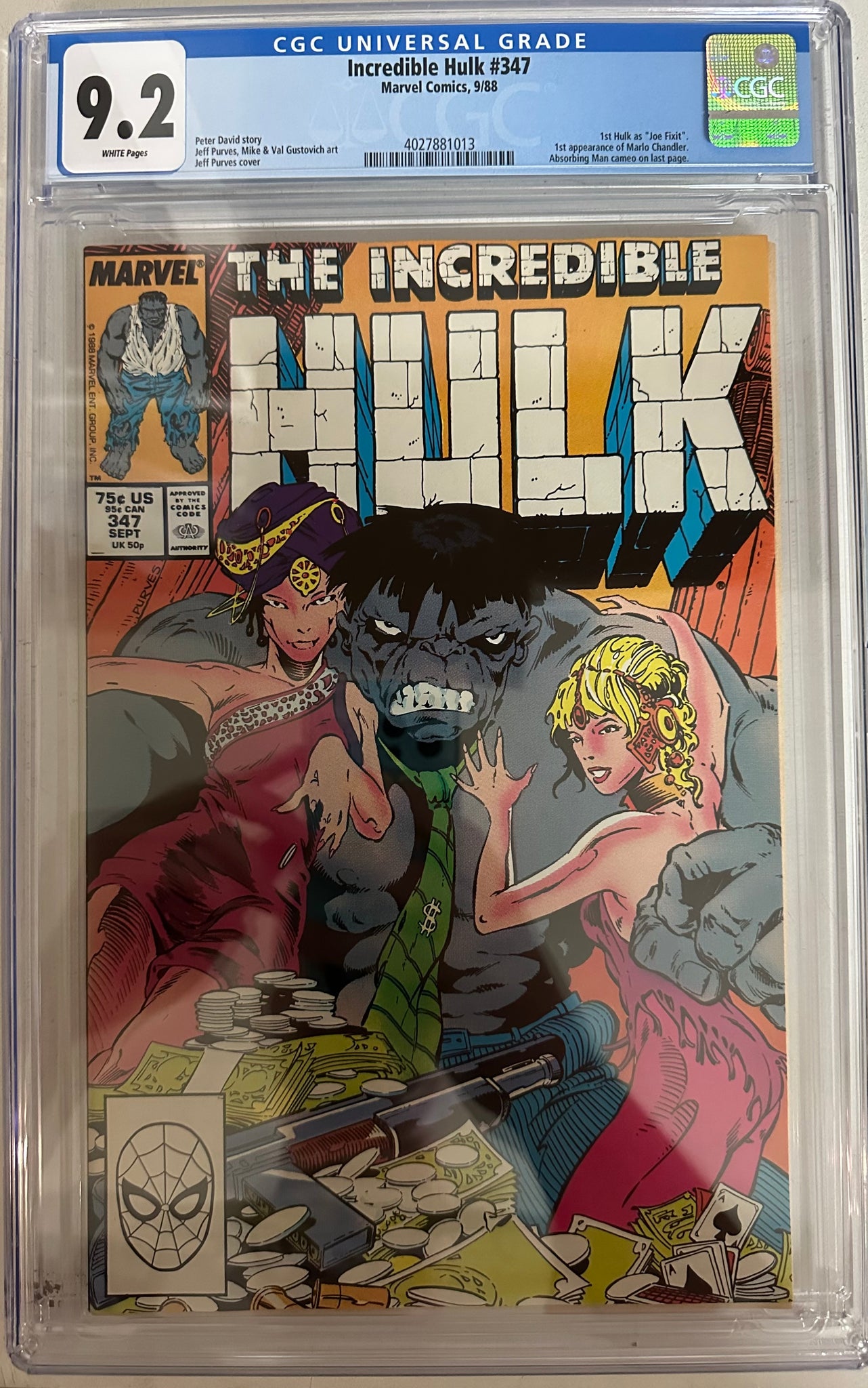 Incredible Hulk #347 Certified Guaranty Company (CGC) Graded 9.2 - 1st Joe Fixit
