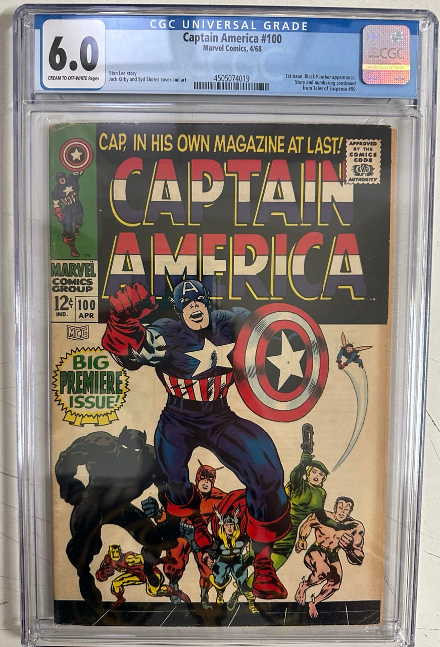 Captain America #100  Certified Guaranty Company (CGC) Graded 6.0 - 1st Issue