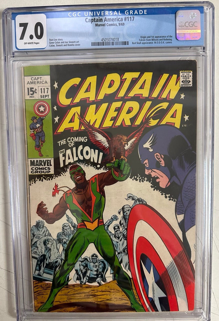 Captain America #117  Certified Guaranty Company (CGC) Graded 7.0 - 1st Appearance of Sam Wilson