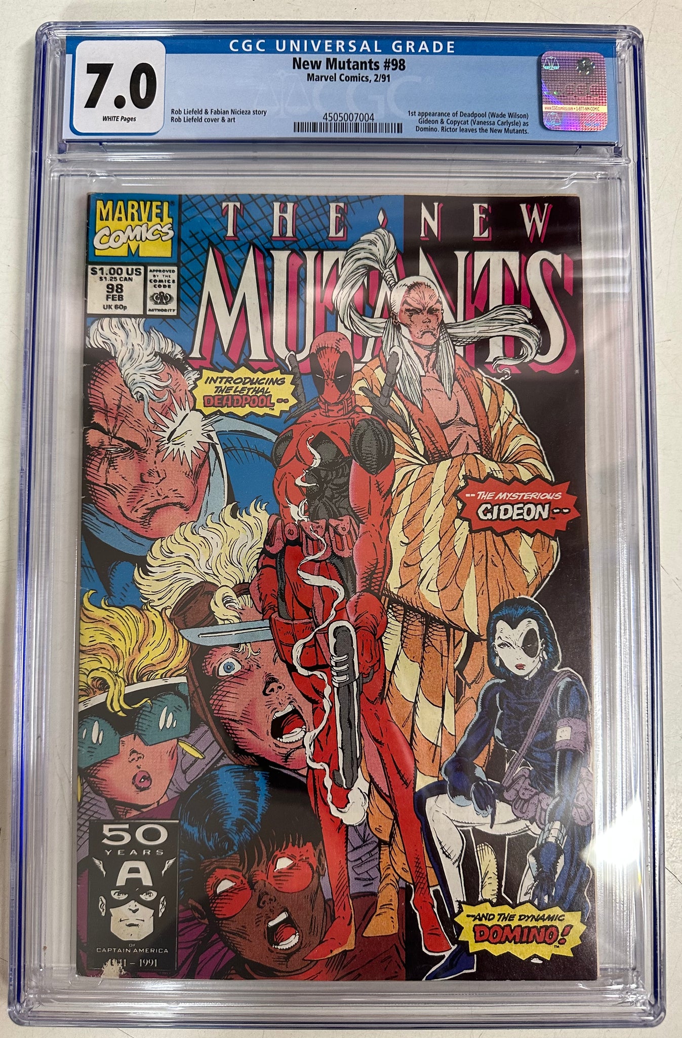 New Mutants #98 Certified Guaranty Company (CGC) Graded 7.0 - First Appearance of Deadpool