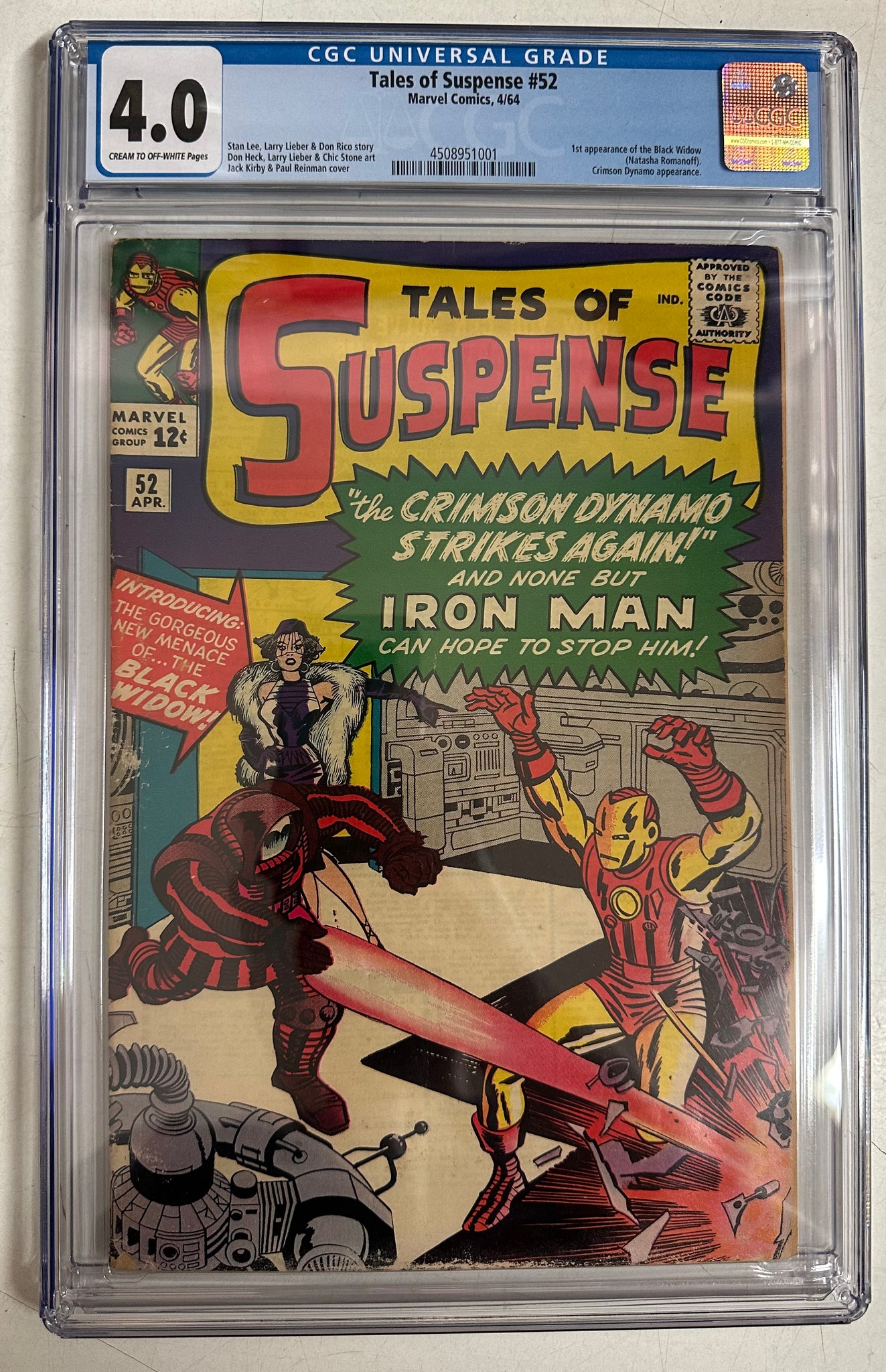 Tales Of Suspense #52 Certified Guaranty Company (CGC) Graded 4.0 - First Appearance of Black Widow