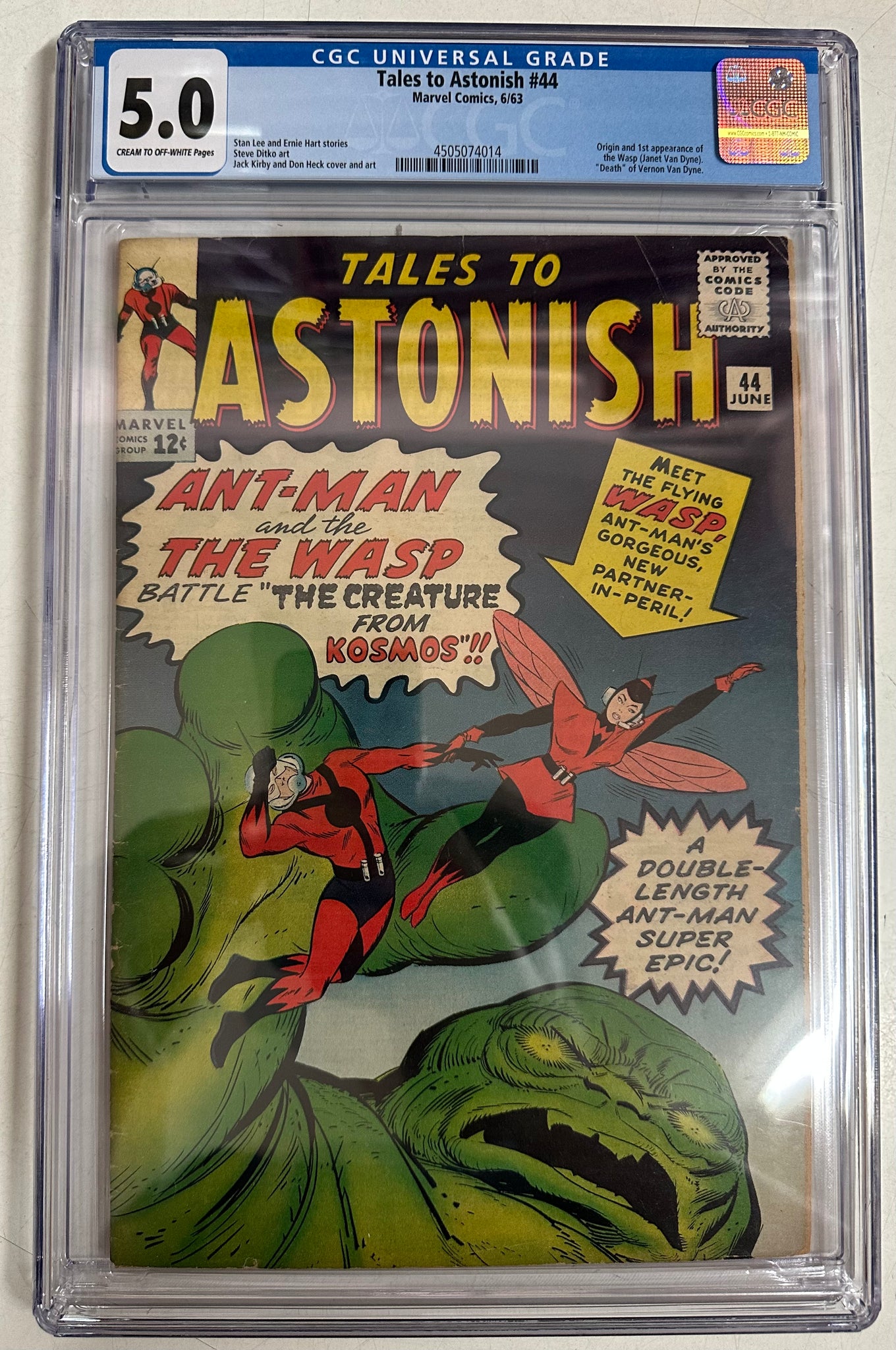 Tales To Astonish #44 Certified Guaranty Company (CGC) Graded 4.0 - First Appearance of Wasp