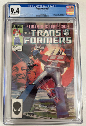 Transformers #1 Certified Guaranty Company (CGC) Graded 9.4 - First Appearance of The Tramsformers