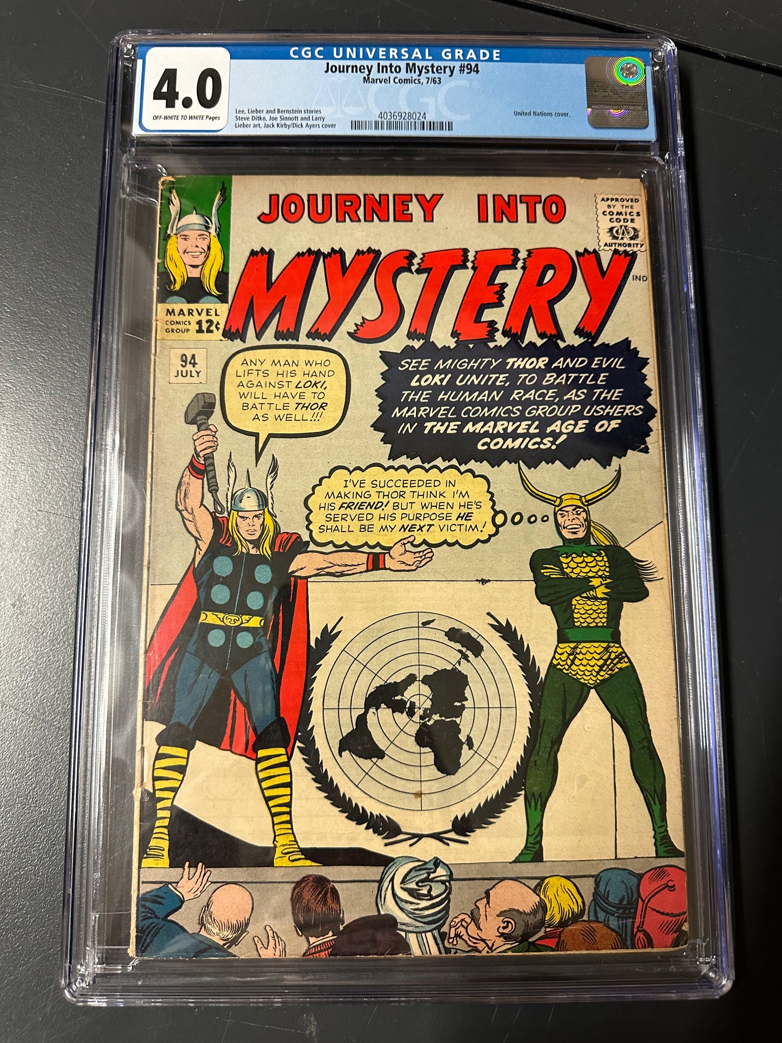 Journey Into Mystery #94 Certified Guaranty Company (CGC) Graded 4.0