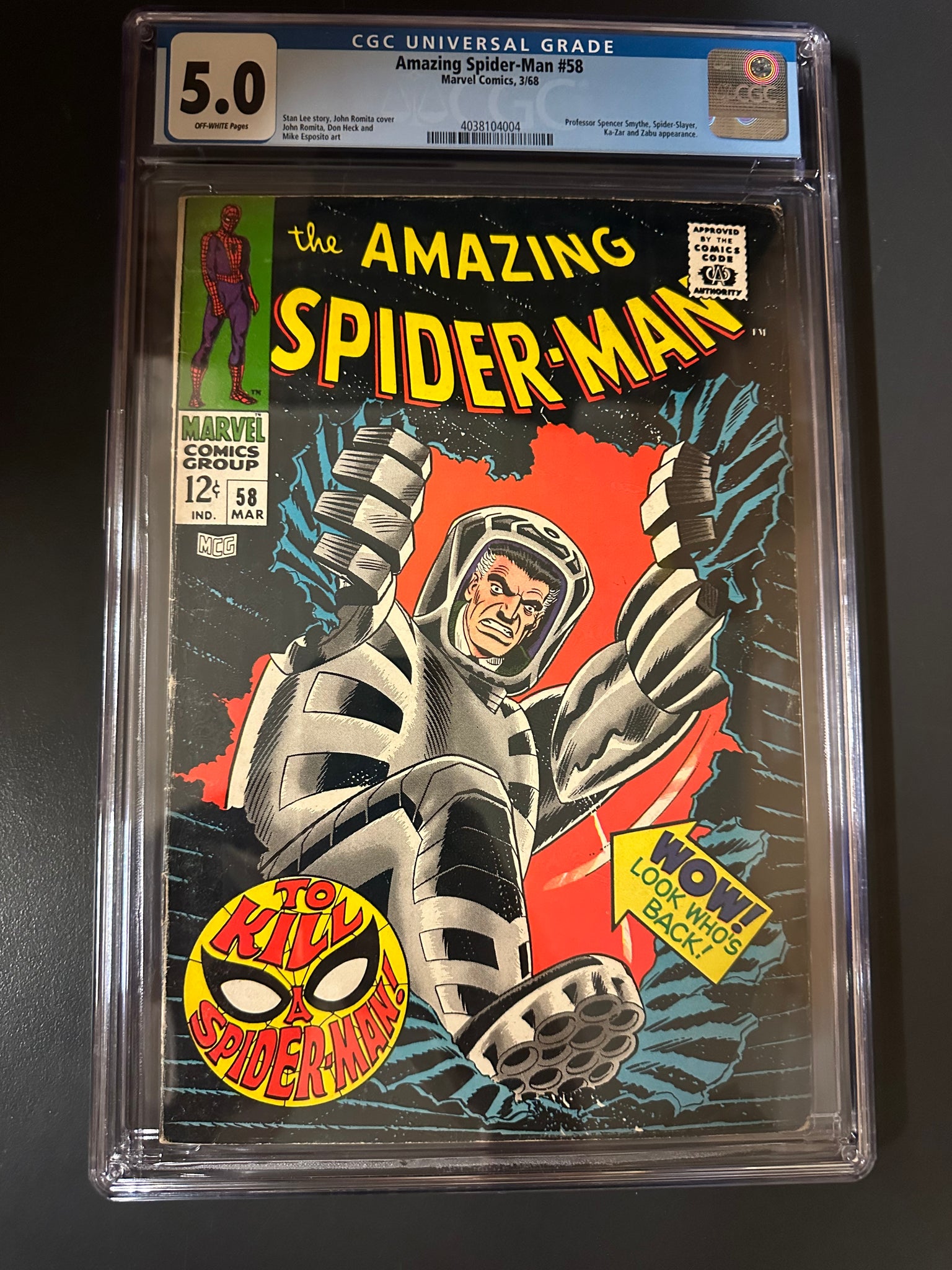 Amazing Spider-Man #58 Certified Guaranty Company (CGC) Graded 5.0