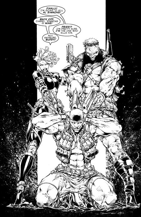 Spawn #370 Black And White Brett Booth Youngblood Cover