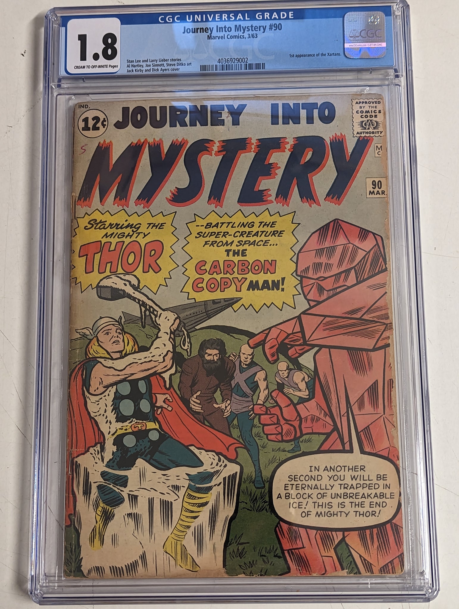 Journey Into Mystery #90 Certified Guaranty Company (CGC) Graded 1.8