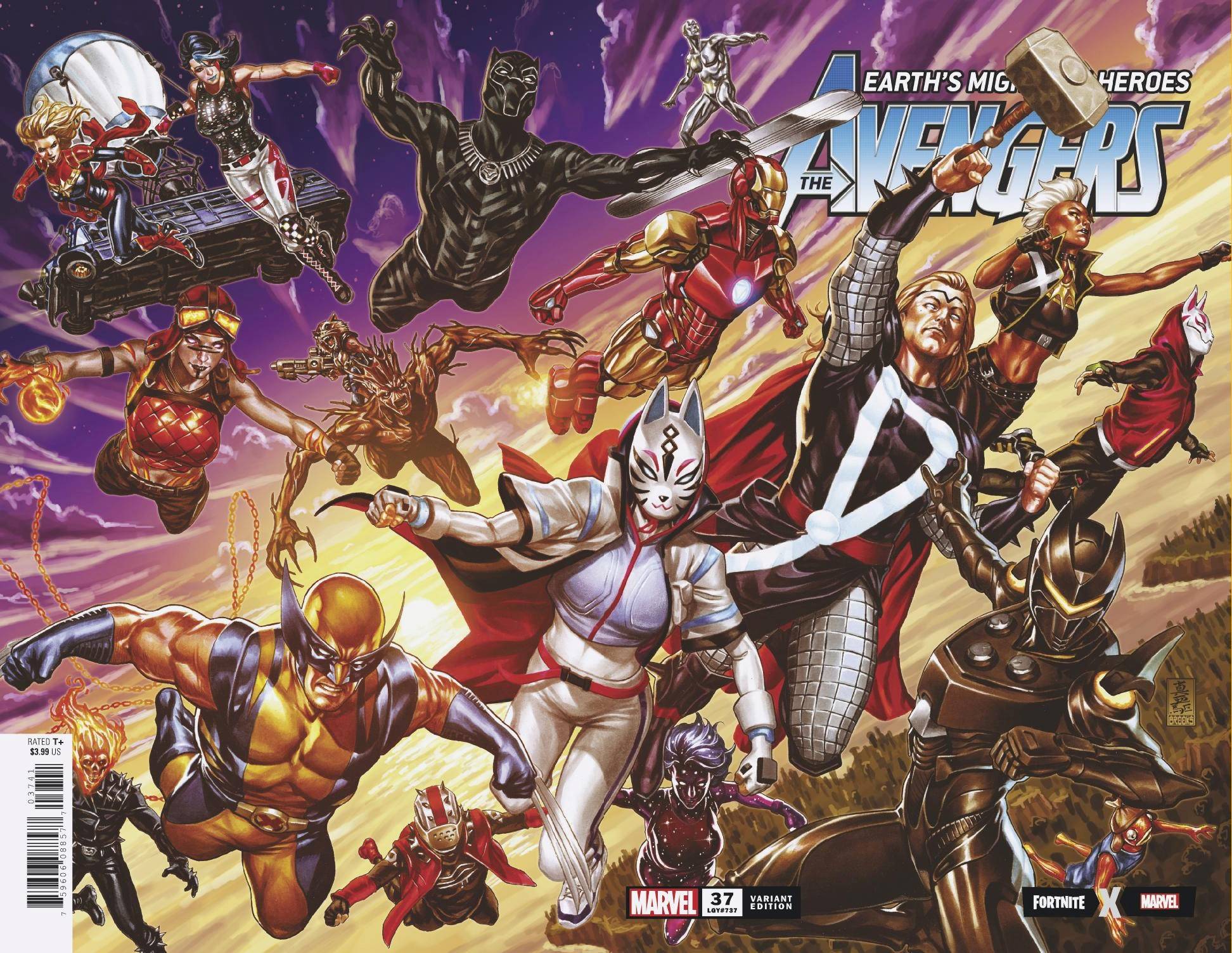 Avengers (2018) #37 Mark Brooks Fortnite Wraparound Cover